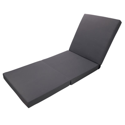 Gray Chaise Lounge Cushion - Triple Folds. Foam Lined For Outstanding Comfort Level. 27.05W X 78.93D 4.11H. Weather- . Cover Simple Cleaning Procedures. Water- Comfort. Easy Routine.