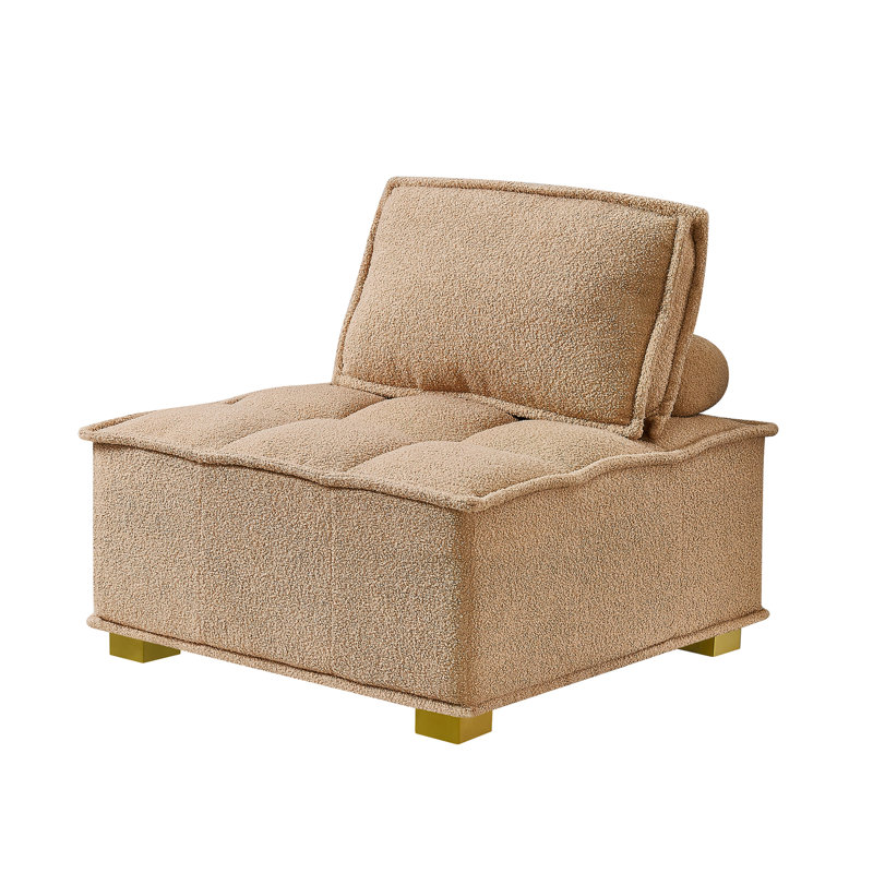 Canapé paresseux sans accoudoirs 31,4 po ParulParul, Tissu en peluche kaki