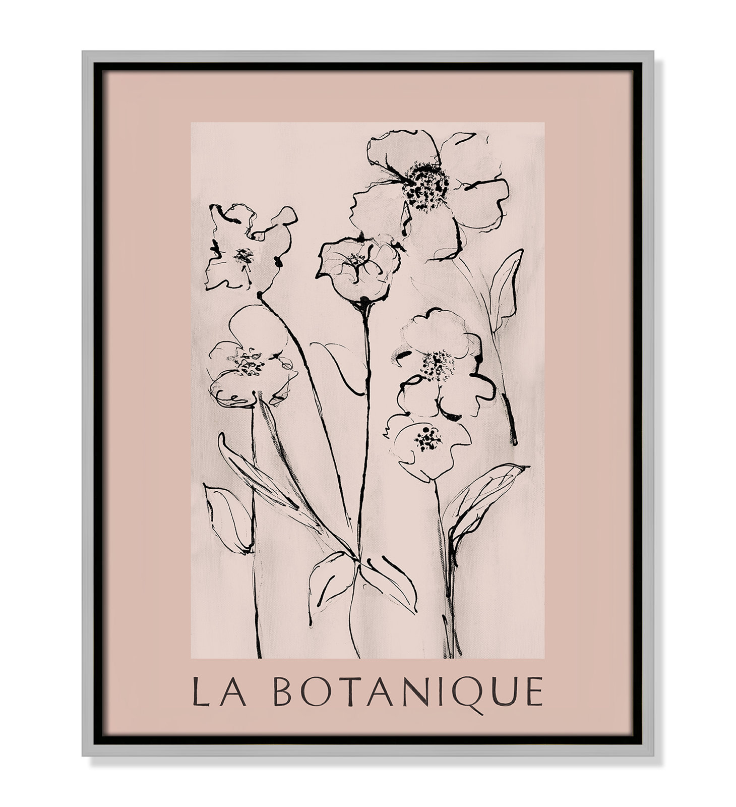 Riya "La Botanique" Print by Susan Jill, Silver Floater Frame, No, 21.5" H x 17.5" W x 2" D