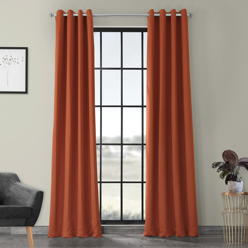 Room Darkening Grommet Single Curtain Panel, 50" W x 108" L, Blaze