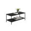 Ensemble de table rustique 3 pièces Table basse 1X Table de bout 2X Table de bout style minimaliste à deux niveaux avec finition noire-119971737
