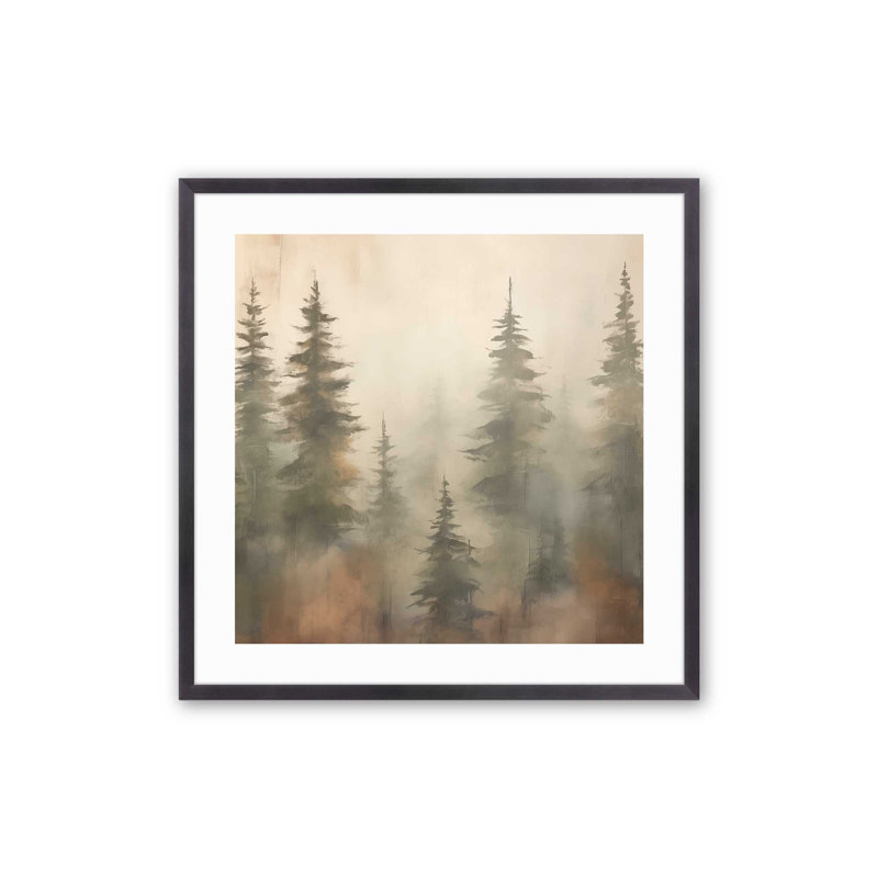 " Foggy Warm Forest II ", Weathered Zinc, 13.75" H x 13.75" W