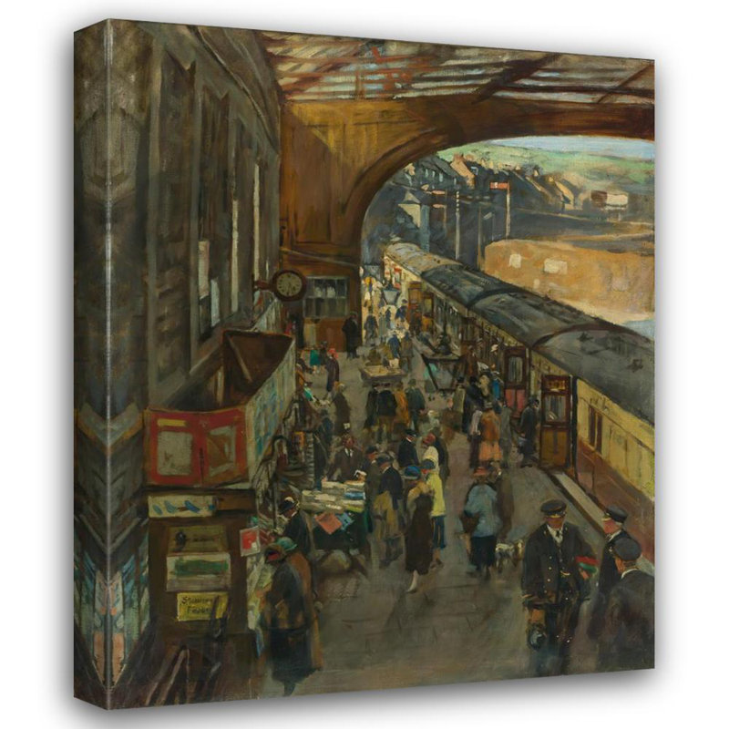 «The Terminus, Penzance Station» par Stanhope Alexander Forbes - Art mural sur toile tendue avec châssis, H 24 po x l 17 po