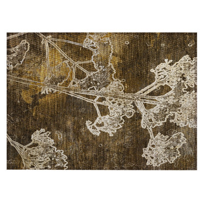 Machine Washable Indoor/Outdoor Brenden ACN2239 Floral Rug