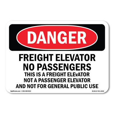 Freight Elevator No Passengers This Is A Decal 18" X 12"
