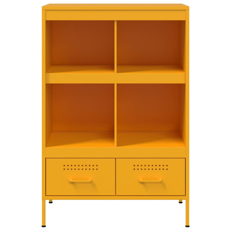 Sharell 101.5cm H x 68cm W Steel Standard Bookcase, Mustard