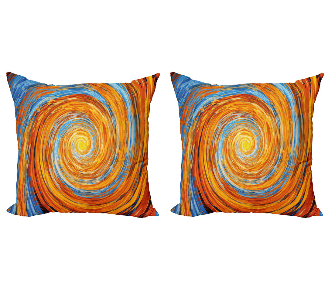 Kissenbezug, Bunte Hippie-Art, Fraktal, Orange Blue