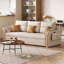 Canapé-lit beige moderne en coton avec coussins-107761304