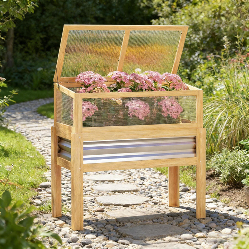 Boîte à fleurs élégante, jardinière surélevée, lit de jardin surélevé, Natural Wood
