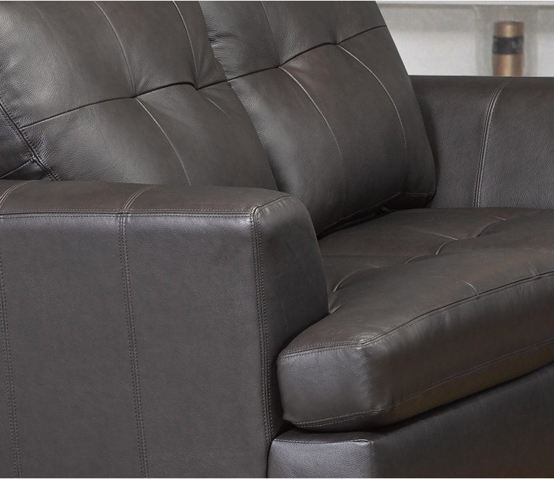 Causeuse en cuir Cowhill, Brun