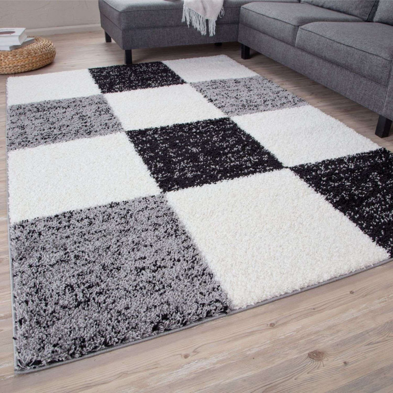 Myshaggy Collection Rugs Geometric Design in Grey, Rectangle 240 x 340 cm