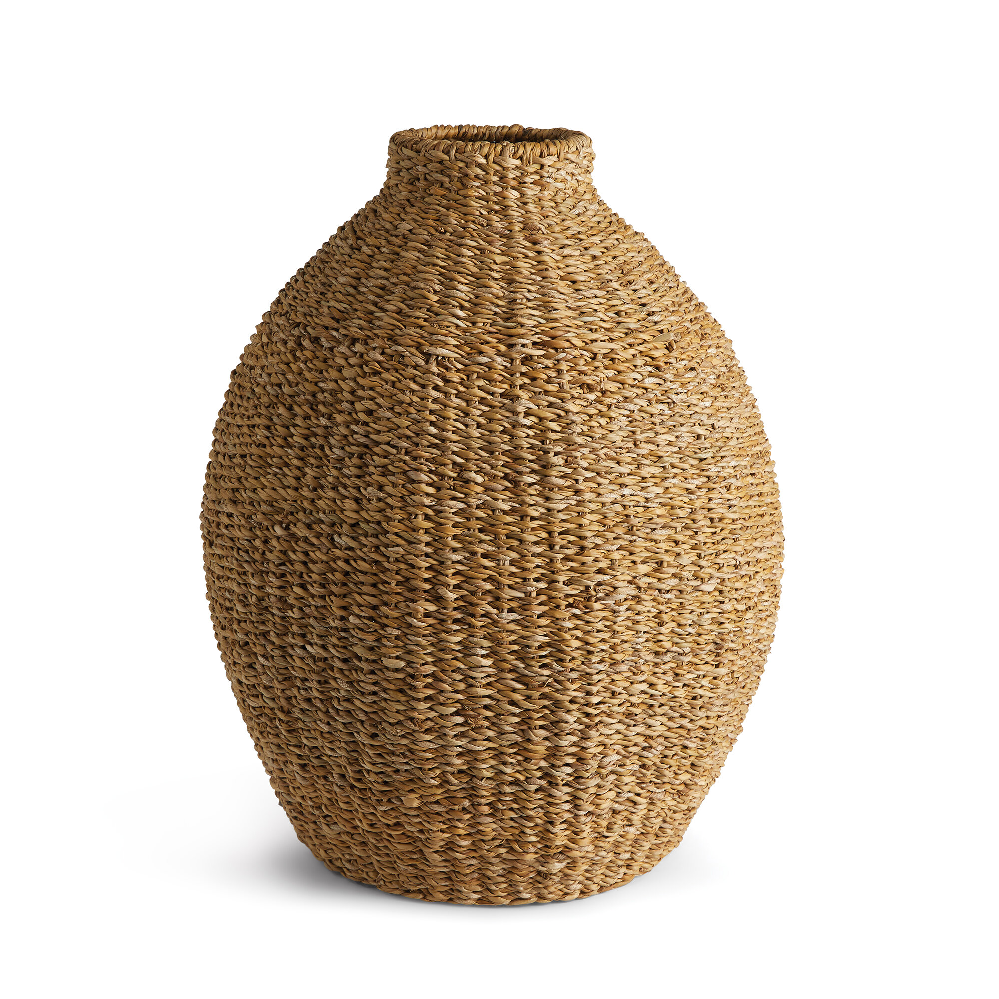 Brown Handmade Tall Woven Floor Faux Seagrass Decorative Vase