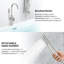 Robinet de baignoire autoportant et douche à main - Acier inoxydable et laiton, fixation au sol, noir mat, débit élevé, bec rotatif à 360 °, baignoire sur pied avec finition brossée à main, solide