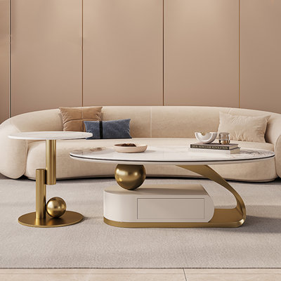 Oval SLATE coffee table