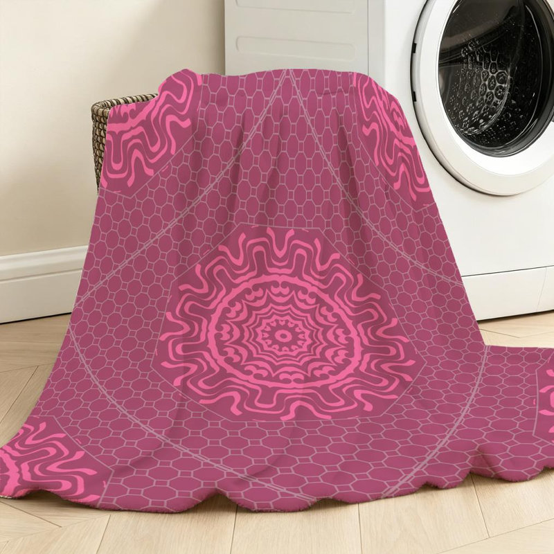 Jeté en molleton orange ultra doux, imprimé floral simple face, Throw 50" x 60"