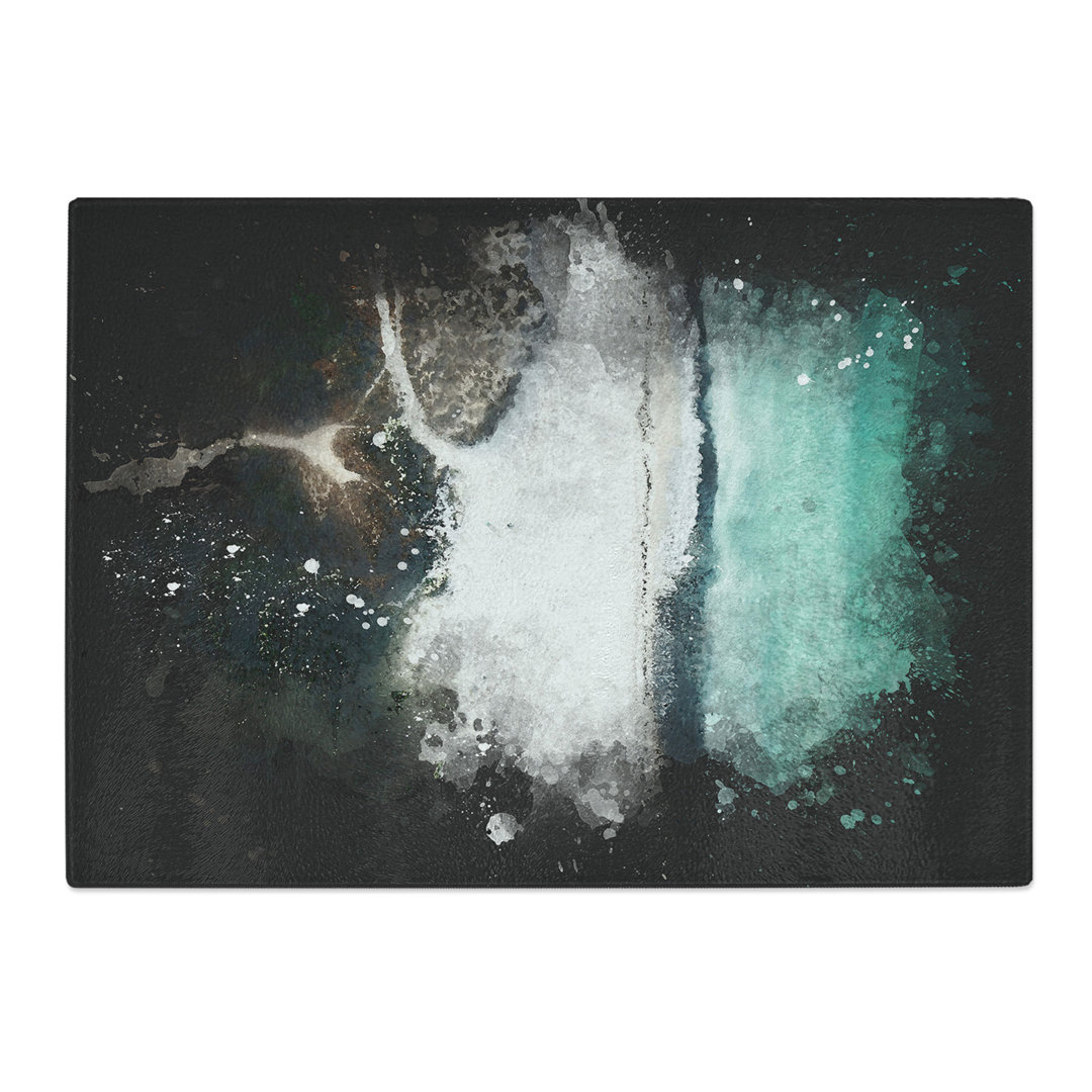 Tempered Glass Beach in Tarifa Spain Paint Splash Chopping Board