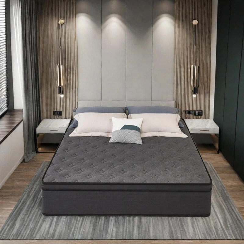 Matelas hybride mi-ferme en mousse viscoélastique gélifiée 12 po , Roi