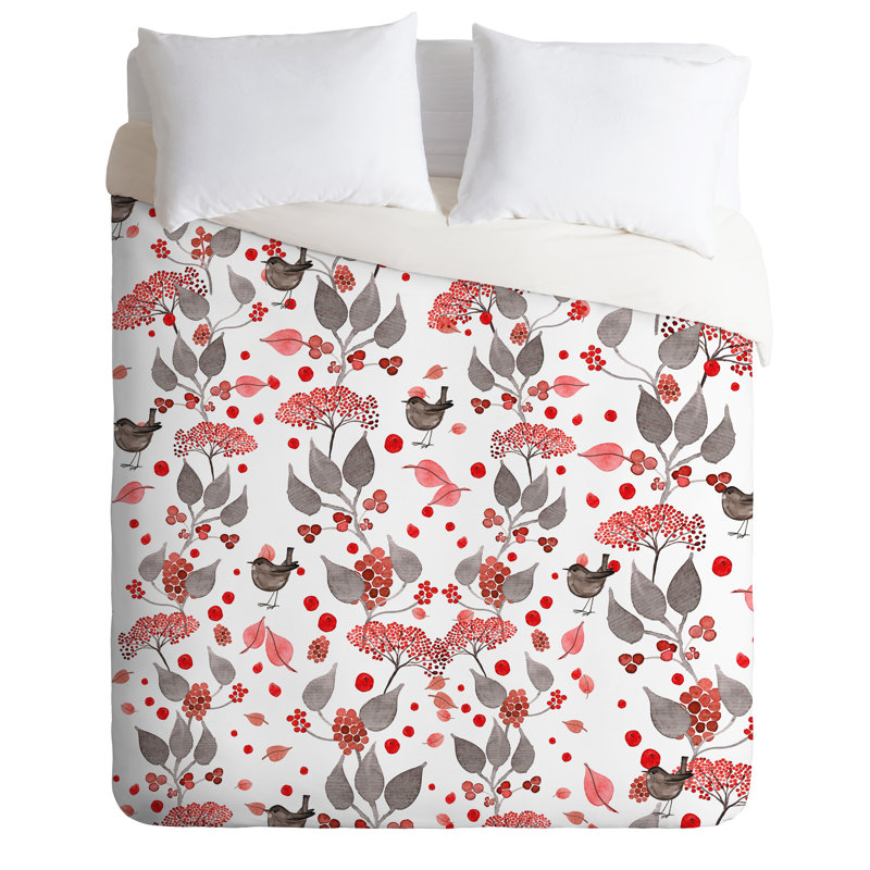  Housse de couette simple Birdies and Berries, Housse de couette pour lit simple