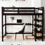 Lit mezzanine double Comprend un sous-bureau et des tablettes fiables. Économie d'espace et rangement sur tablette pour la chambre à coucher. Fabrication-499315315-499315313