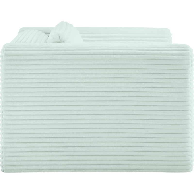 Fauteuil Carmean, Velours côtelé menthe