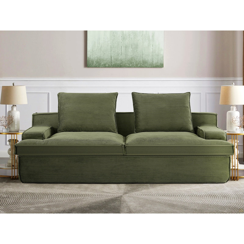 Oversized Full Foam 4 Seater Couch, Green
