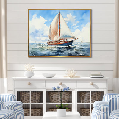 Voilier dans le vent II sur toile
