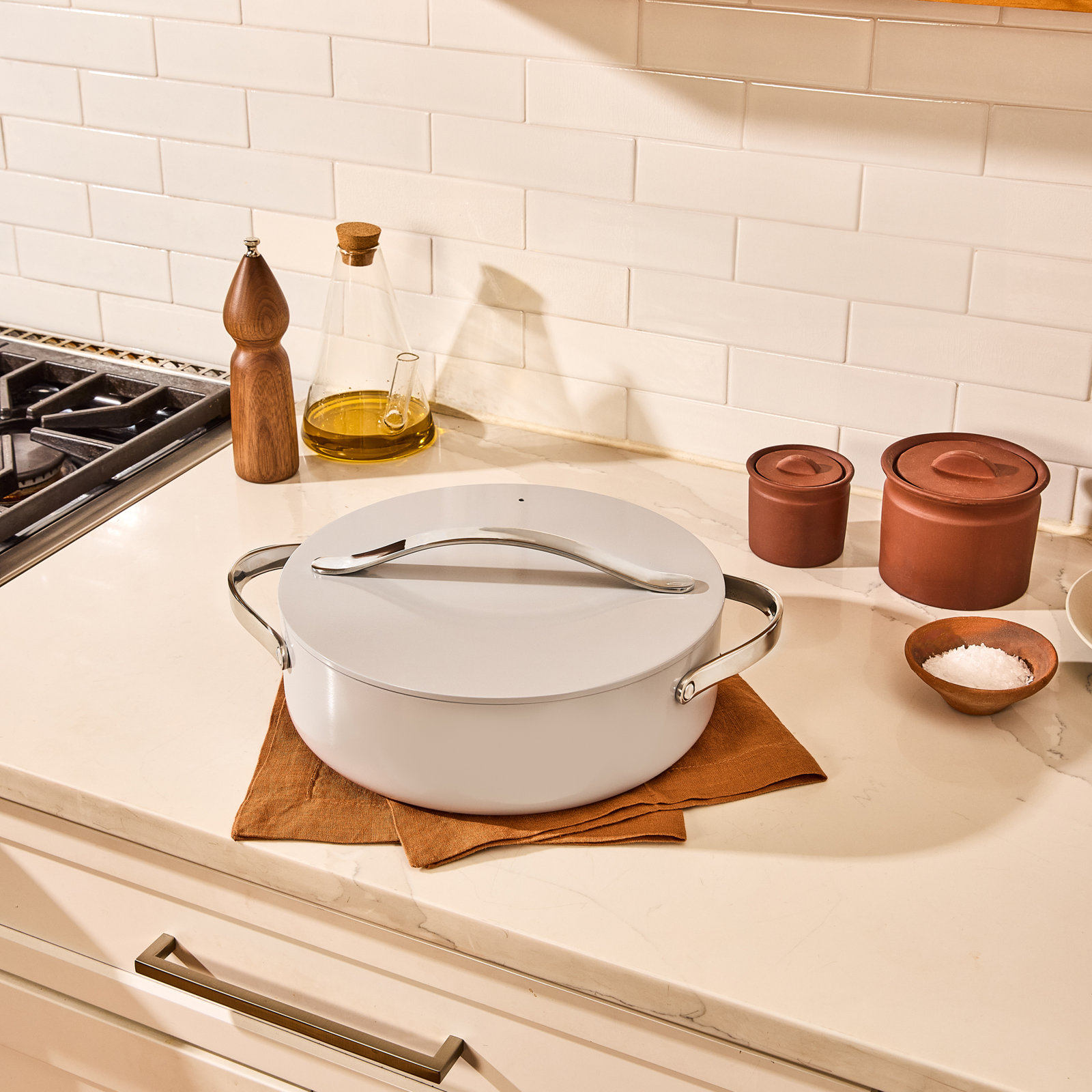 Caraway 6Qt Nonstick Ceramic Rondeau Pan W/ Lid, Gray
