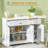 Sideboard Buffet Cabinet, Modern Kitchen Cabinet With 2-Drawers And Adjustable Shelves, Coffee Bar Cabinet, White-1282525024