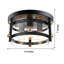Bursa 3-Light 13'' Metal and Clear Glass Drum Flush Mount