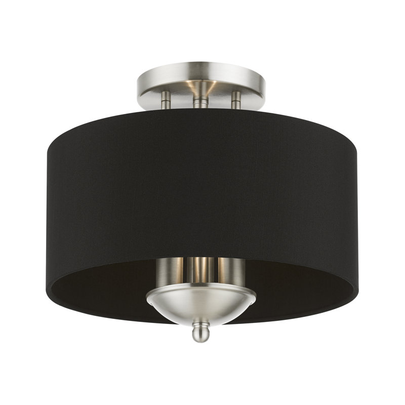 Plafonnier semi-encastré 3 lumières 12 po Brunetto, Nickel brossé