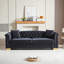 Boneless Classic Modern Chesterfield Sofa with Velvet and Rolled Arms, Three-Seater-2066216813