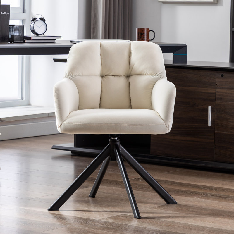 Almedin Task Chair, White Velvet