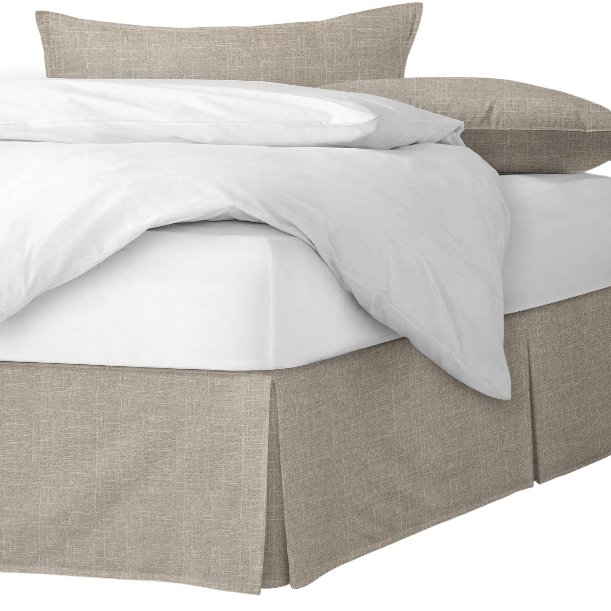 Jupe De Lit Bébé Blanche En Lin Et Coton Bio - Tour De Lit à Volants Réglable Pour Lit 132x71 Cm