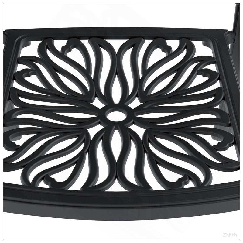 Ensemble de 7 pièces de mobilier de patio en aluminium coulé avec coussins