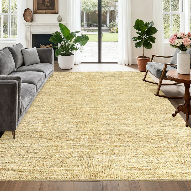 Machine Washable Area Rug for Living Room Modern Solid Color Throw Carpet for Bedroom Dining Room, Rectangle 10' x 13'