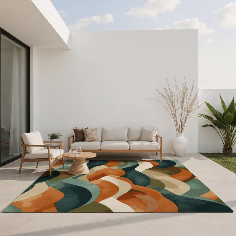 Tapis intérieur et extérieur Woodland Waves, Rectangle 1 pi 6 po x 2 pi 6 po