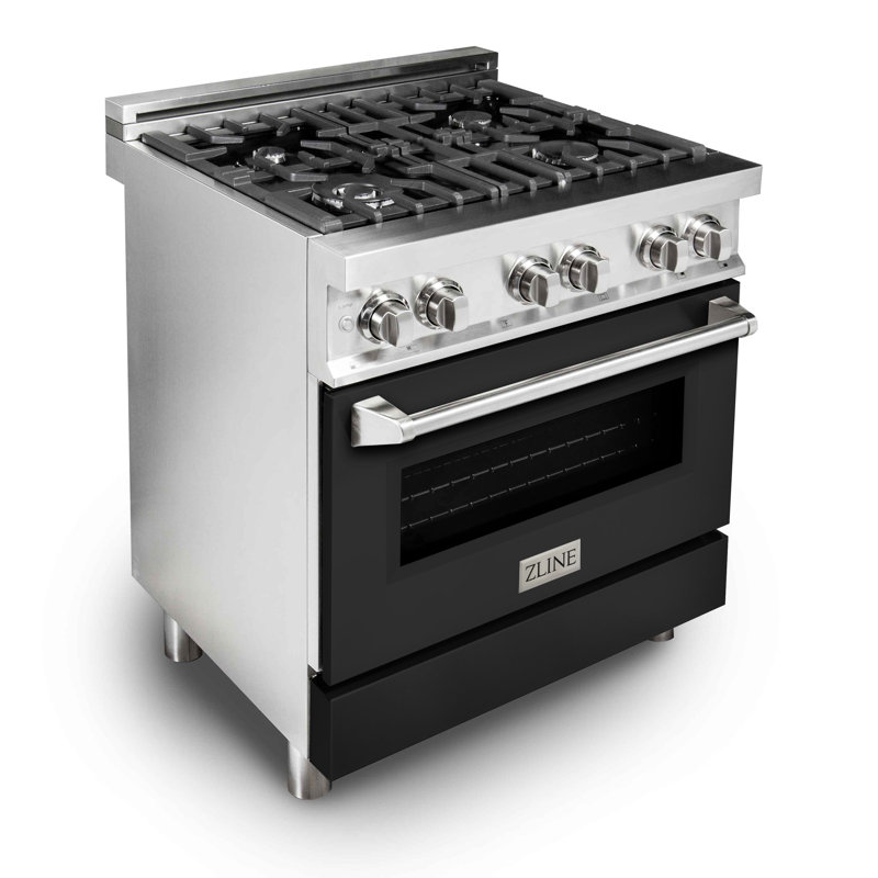 ZLINE 30" Legacy Dual Fuel Range, Black Matte Stainless Steel