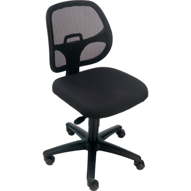 Black Mesh and Fabric Armless Task Office Chair