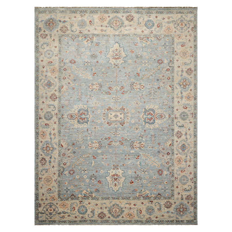 9x12 Blue Hand Knotted Khyber Traditional Wool Oriental Area Rug