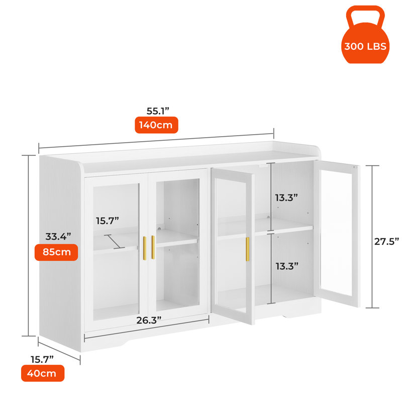 Buffet de 66,14 po Berenise, Blanc