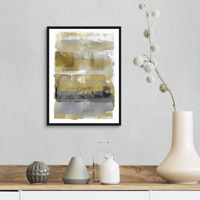 Abstract Expressions Gold Grey by David Moore - Painting on Canvas