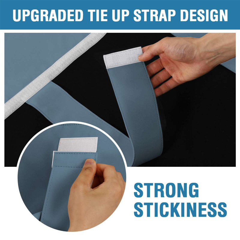 100% Blackout French Door Curtain Privacy French Door Blinds Light Blocking Curtain for Sliding Glass Door Thermal Insulated Tie Up Shade,1 Panel