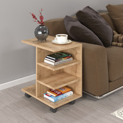 Table de bout à roulettes avec rangement