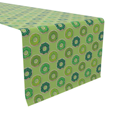 Rectangular Floral Cotton Twill Table Runner