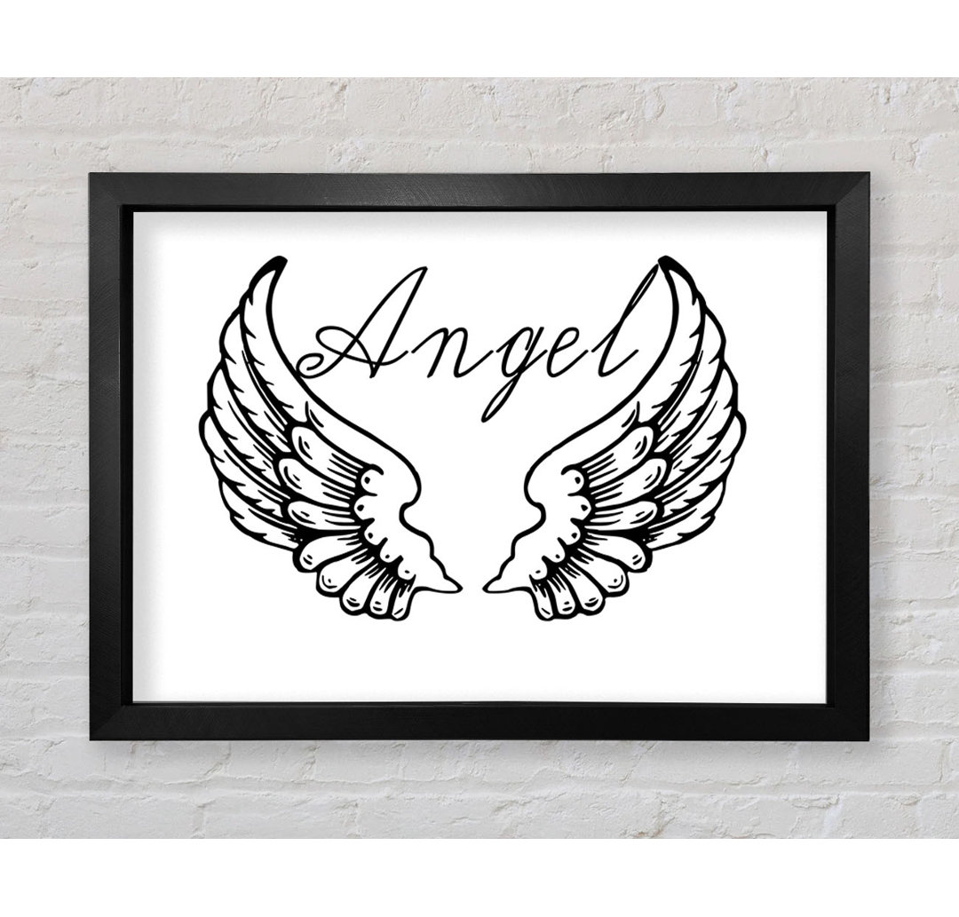 Angel Wings 4 White - Einzelne Bilderrahmen Kunstdrucke