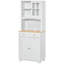 HOMCOM Freestanding 67" Kitchen Buffet With Hutch, Pantry Cabinet With Microwave Stand, Adjustable Shelf, 2 Drawers, Cupboard, White