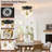 3-lights Semi Flush Mount Ceiling Light Fixtures with Transparent Glass Shade-116226268