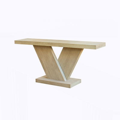 Modern X-Leg Console Table with Solid Wood Veneer