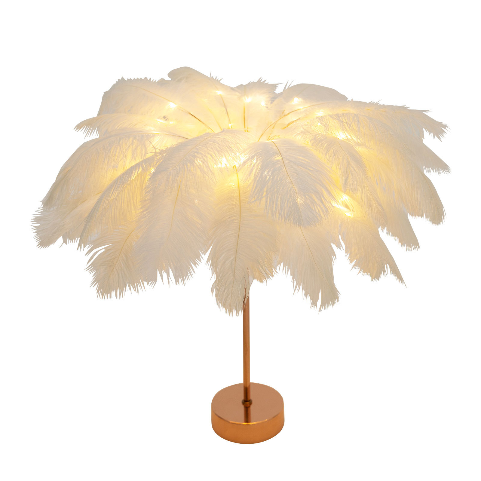 Mercer41 Lahela Feather Table Lamp Bedside | Wayfair