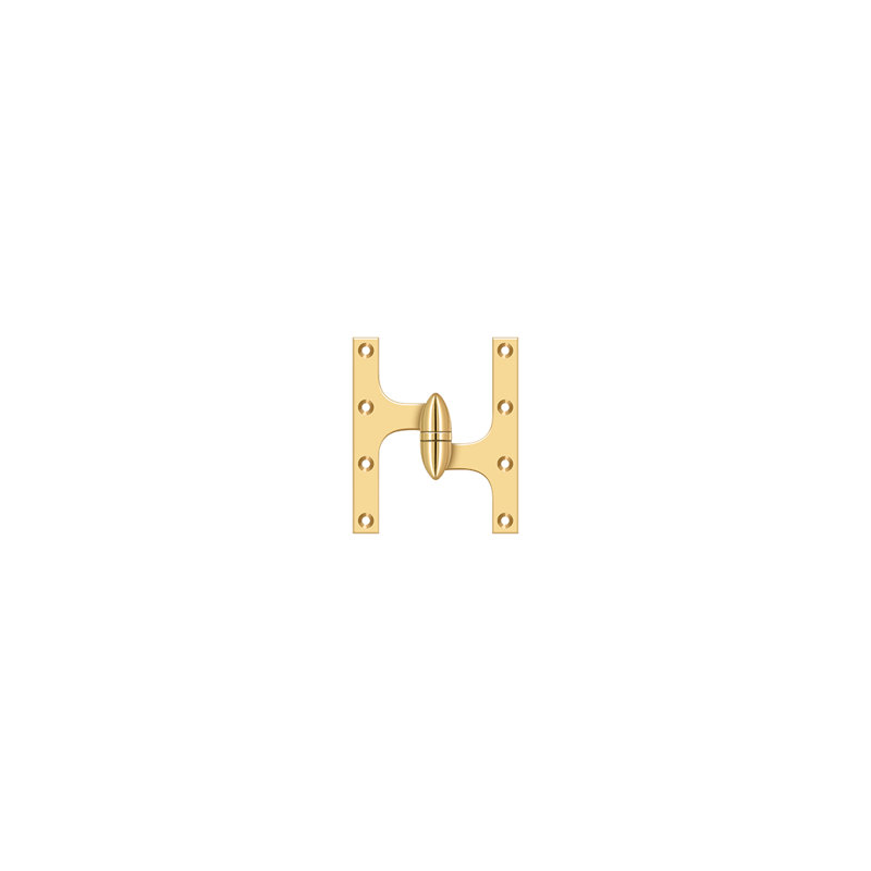 Hinge, PVD Polished Brass, Right Hand